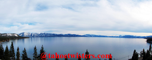 Panorama of Lake Tahoe with Clounds